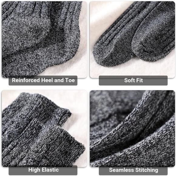 Wool Socks for Women - Womens Wool Socks Winter Warm Wool Socks - Picture 3 of 8